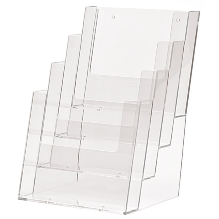 4-Tier A4 Portrait Acrylic Brochure Stand