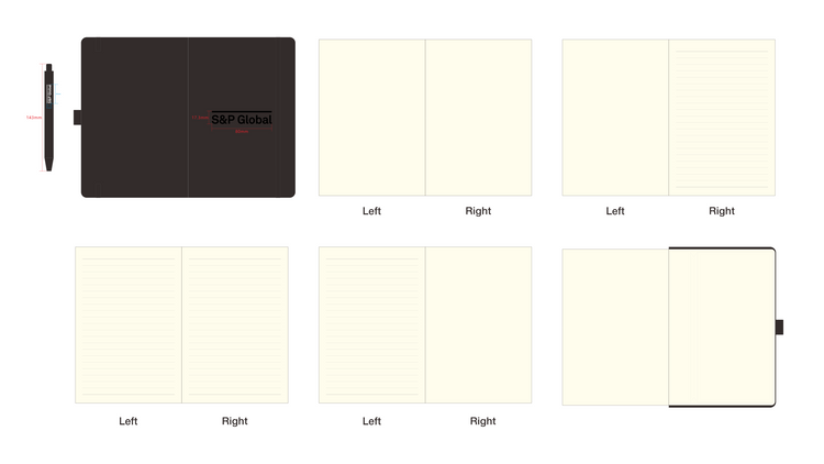 Premium Leather A5 Notebook with Pen Set (SPG Logo)